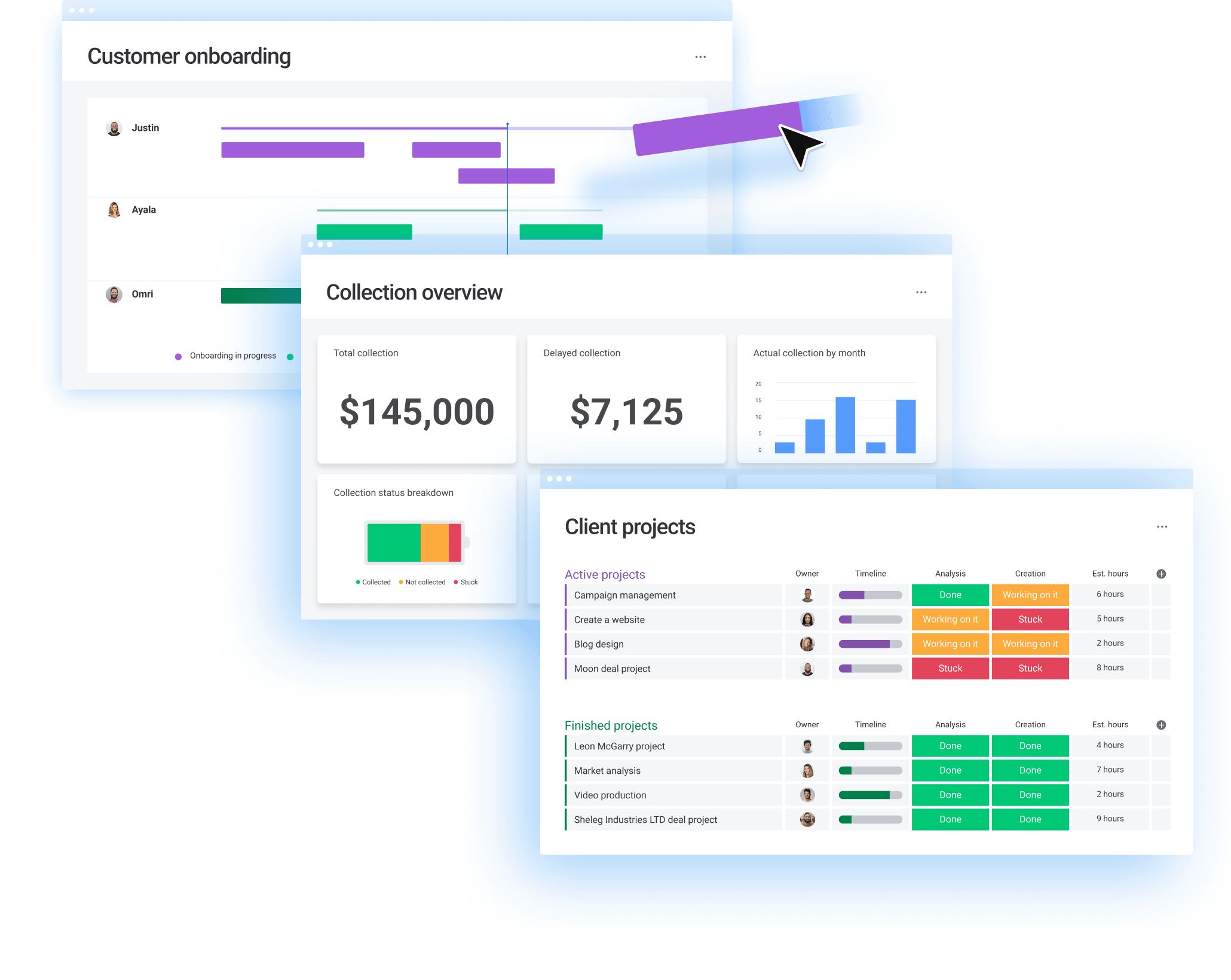 Pixie Client Management Software Dashboard
